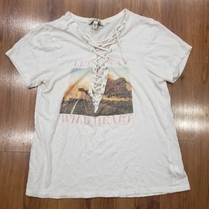 Wild heart criss-cross v-neck! Express One-Eleven